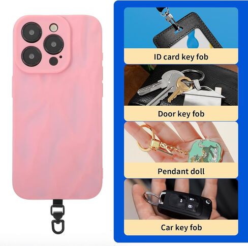 Universal Phone Tether Tabs 4Pcs Metal Phone Patches Rotatable 360° Phone Lanyard Tab for Phone Strap in Saudi Arabia