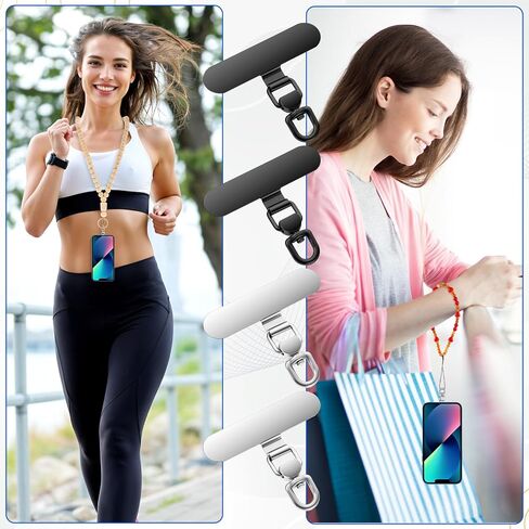 Universal Phone Tether Tabs 4Pcs Metal Phone Patches Rotatable 360° Phone Lanyard Tab for Phone Strap in Saudi Arabia