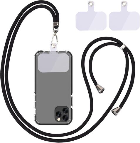 Universal Cell Phone Lanyard，Phone Strap，Lanyard with Adjustable Nylon Neck Strap for Crossbody Or Hanging Around The Neck. (Black) in Saudi Arabia