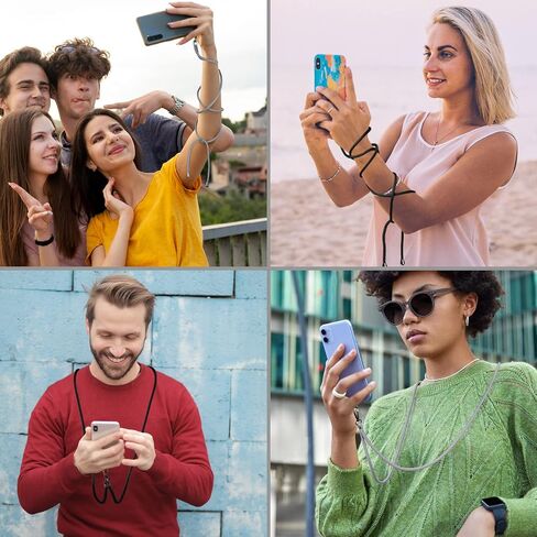 Universal Cell Phone Lanyard，Phone Strap，Lanyard with Adjustable Nylon Neck Strap for Crossbody Or Hanging Around The Neck. (Black) in Saudi Arabia