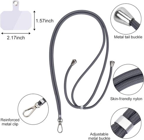 Universal Cell Phone Lanyard，Phone Strap，Lanyard with Adjustable Nylon Neck Strap for Crossbody Or Hanging Around The Neck. (Black) in Saudi Arabia