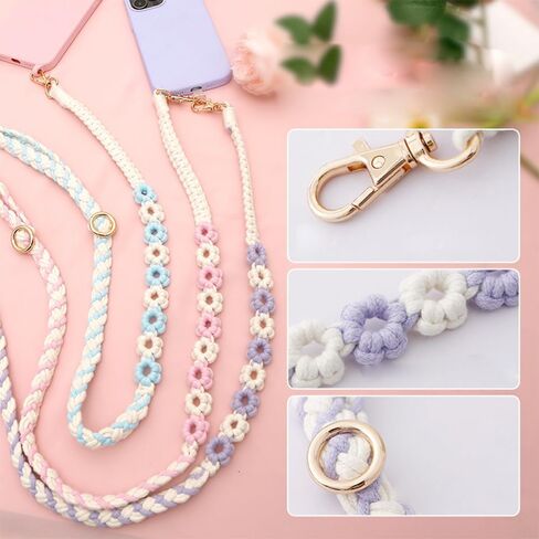 حبال هاتف قابلة للتعديل من PINKPIN مع 3 رقع حبل للهاتف، سلسلة حول الجسم للهاتف المحمول متوافقة مع معظم الهواتف الذكية in Kuwait