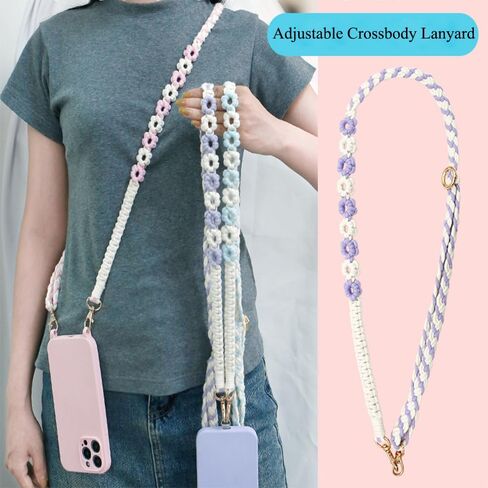 حبال هاتف قابلة للتعديل من PINKPIN مع 3 رقع حبل للهاتف، سلسلة حول الجسم للهاتف المحمول متوافقة مع معظم الهواتف الذكية in Kuwait