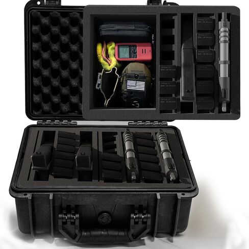 Versatile Pre-Cut Foam Tactical Pistol Case, Water& Shock Proof, TSA Approved, 16.1" x 13.5" x 8.0" in Saudi Arabia