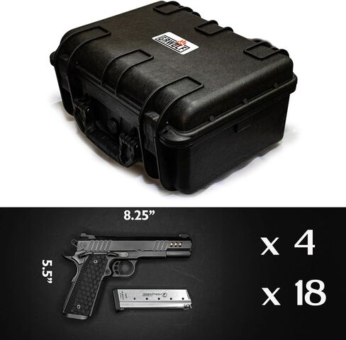 Versatile Pre-Cut Foam Tactical Pistol Case, Water& Shock Proof, TSA Approved, 16.1" x 13.5" x 8.0" in Saudi Arabia