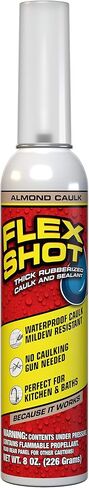 Flex Shot, 8 oz, 2-Pack, Almond, Flexible Rubber Silicone Sealant, Waterproof Caulk, UV Resistant, No Caulk Gun Needed, Perfect for Kitchen, Bath, Showers, Sinks, Baseboards in Kuwait