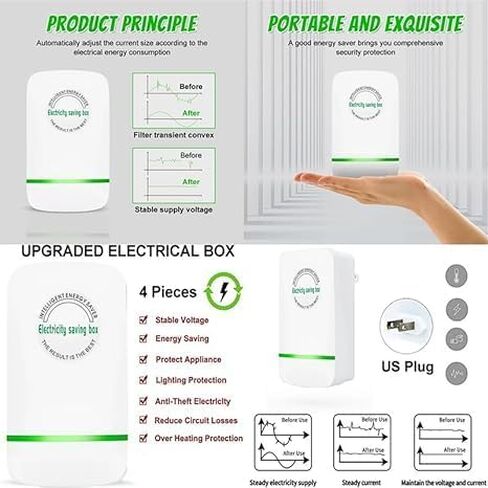 Energy Saving Device Electricity Saving Box Elon-Musker Energy Saving Device Professional 2024 New Watt Stop with Surge Protector Saver Electricity Saving Box Stable Voltage Plug 90v-250v 30kw in Saudi Arabia