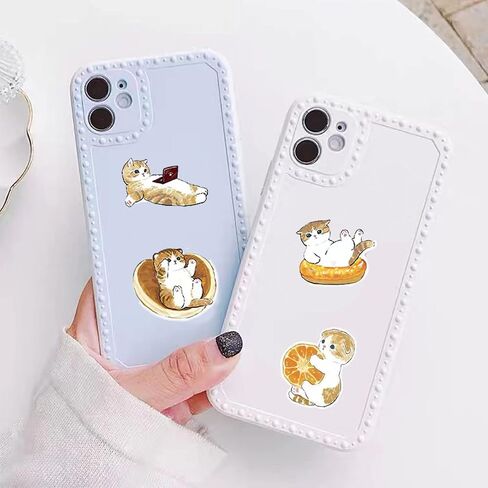 2022 Cute Kitty Stickers Cat Water Bottle Stickers 64 PCS Vinyl Vsco Waterproof Aesthetic Laptop Luggage Skateboard Stickers Gift for Kids and Teens in Saudi Arabia