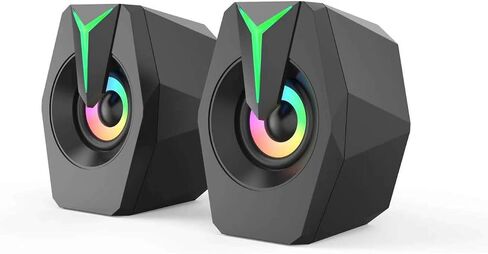 Computer Speakers,Stereo PC Gaming Speakers with 7 Color Breathing Light,USB Laptop Speakers with 3.5mm Aux for PC/Laptop/Desktop/Projector in Saudi Arabia