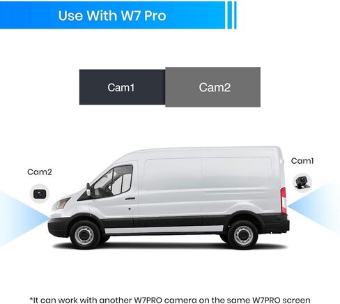 كاميرا احتياطية لاسلكية AUTO-VOX W7PRO للشاحنة، تدعم قناتين فيديو، كاميرا خلفية مع جهاز إرسال مدمج in Kuwait