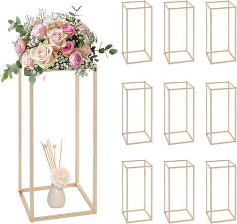 Column Vase,10PCS Metal Vase Column Stand,Wedding Centerpieces for Table,24in Tall Gold Metal Flower Stand for Wedding Event Party Props Home Decor T-Stage Reception Party in Saudi Arabia