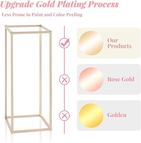 Column Vase,10PCS Metal Vase Column Stand,Wedding Centerpieces for Table,24in Tall Gold Metal Flower Stand for Wedding Event Party Props Home Decor T-Stage Reception Party in Saudi Arabia