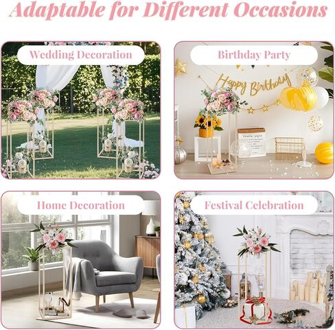 Column Vase,10PCS Metal Vase Column Stand,Wedding Centerpieces for Table,24in Tall Gold Metal Flower Stand for Wedding Event Party Props Home Decor T-Stage Reception Party in Saudi Arabia
