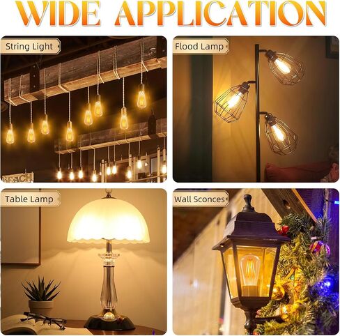 لمبة LED E26، مصابيح إديسون غير قابلة للتعتيم 60 وات، ضوء نهاري أبيض 4000 كلفن، مصابيح إضاءة عتيقة ST58، 90+ CRI، قاعدة متوسطة E26، زجاج شفاف، 6 عبوات in Kuwait