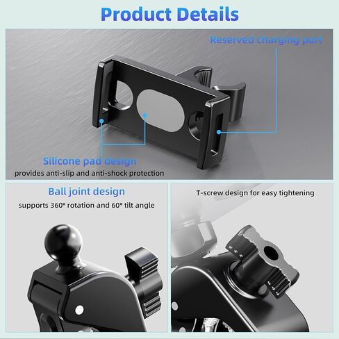 حامل كمبيوتر لوحي، حامل iPad قابل للتعديل للدراجة الداخلية/جهاز المشي/دراجة التمرين/عربة الأطفال/حامل الميكروفون، حامل كمبيوتر لوحي ثابت لجهاز iPad/Galaxy Tab وجميع أجهزة الشاشة مقاس 7-12.9 بوصة in Kuwait