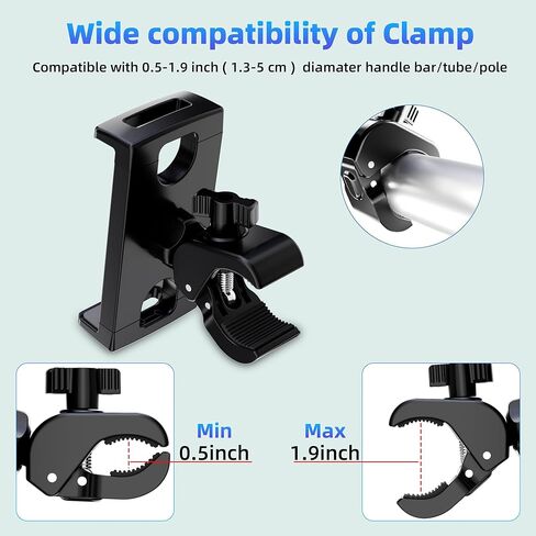حامل كمبيوتر لوحي، حامل iPad قابل للتعديل للدراجة الداخلية/جهاز المشي/دراجة التمرين/عربة الأطفال/حامل الميكروفون، حامل كمبيوتر لوحي ثابت لجهاز iPad/Galaxy Tab وجميع أجهزة الشاشة مقاس 7-12.9 بوصة in Kuwait