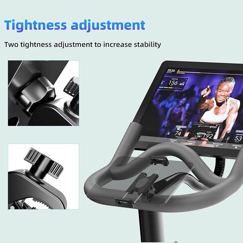 حامل كمبيوتر لوحي، حامل iPad قابل للتعديل للدراجة الداخلية/جهاز المشي/دراجة التمرين/عربة الأطفال/حامل الميكروفون، حامل كمبيوتر لوحي ثابت لجهاز iPad/Galaxy Tab وجميع أجهزة الشاشة مقاس 7-12.9 بوصة in Kuwait