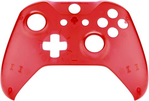 eXtremeRate Solid Clear Red Front Housing Shell Case for Xbox One S/X Controller, Custom Faceplate Cover Replacement Kit for Xbox One S/X Controller (Model 1708) - Controller NOT Included in Saudi Arabia