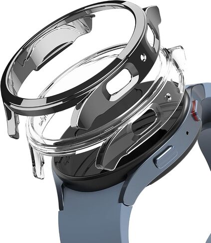 Ringke Slim [مادة مضادة للاصفرار / عبوتان] متوافق مع حافظة Samsung Galaxy Watch 5 مقاس 44 مم لغطاء شفاف صلب وبسيط + لون إضافي للنساء والرجال - شفاف + أسود in Saudi Arabia