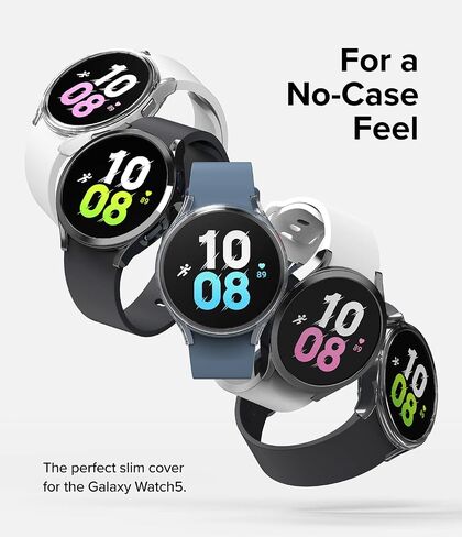 Ringke Slim [مادة مضادة للاصفرار / عبوتان] متوافق مع حافظة Samsung Galaxy Watch 5 مقاس 44 مم لغطاء شفاف صلب وبسيط + لون إضافي للنساء والرجال - شفاف + أسود in Saudi Arabia