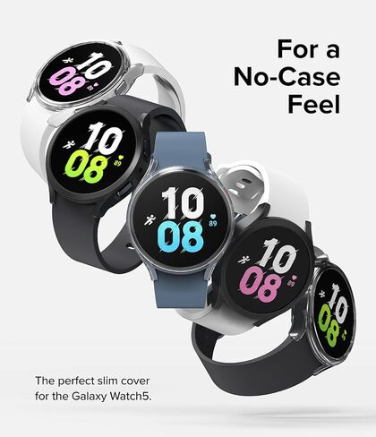 Ringke Slim [مادة مضادة للاصفرار / عبوتان] متوافق مع حافظة Samsung Galaxy Watch 5 مقاس 44 مم لغطاء شفاف صلب وبسيط + لون إضافي للنساء والرجال - شفاف + أسود in Saudi Arabia