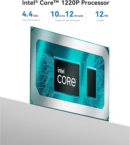 كمبيوتر صغير Beelink، EQi12 أجهزة كمبيوتر صغيرة Intel 1220P (حتى 4.4 جيجا هرتز) 10C/12T، Micro PC 24 جيجابايت LPDDR5 RAM 500 جيجابايت M.2 NVMe SSD، كمبيوتر مكتبي مدمج PSU 4K@60 هرتز/Dual HDMI/WiFi6/BT5.2/ HTPC/W-11 برو in Kuwait