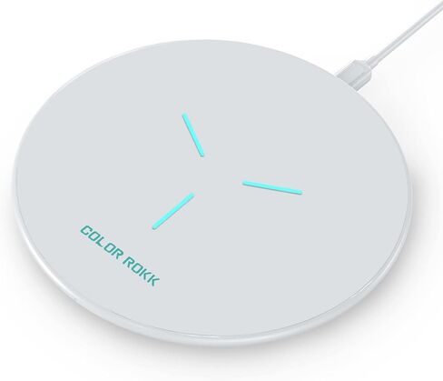 Color Rokk Wireless iPhone Charger,15W Fast Charging pad for iPhone 16/16plus/16pro Max/15/14/13/12/11/X,Google Pixel 9/Pixel 9 Pro/8/7/6,Samsung Galaxy S24 Ultra/S23/S22(No AC Adapter) in Saudi Arabia