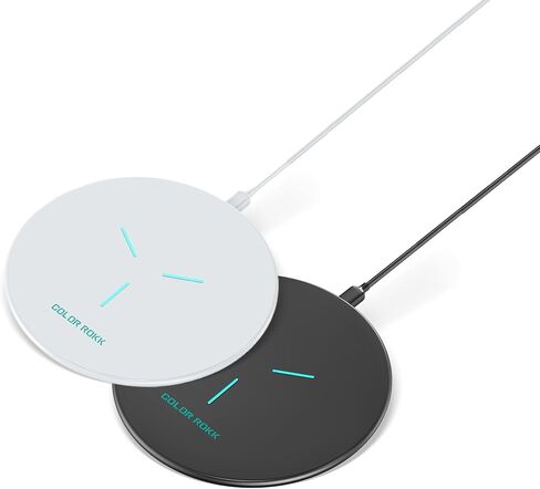 Color Rokk Wireless iPhone Charger,15W Fast Charging pad for iPhone 16/16plus/16pro Max/15/14/13/12/11/X,Google Pixel 9/Pixel 9 Pro/8/7/6,Samsung Galaxy S24 Ultra/S23/S22(No AC Adapter) in Saudi Arabia