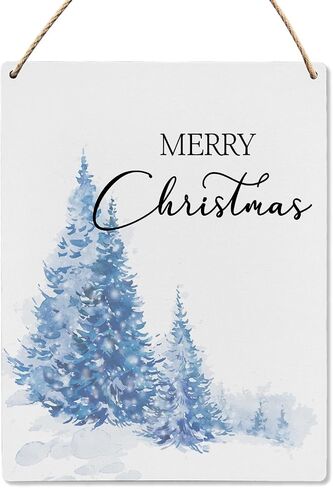 UYIKG Red and Green Christmas Trees Wall Decorations Wooden Signs for Home Porch Door Bedroom 8x10 Inch in Kuwait