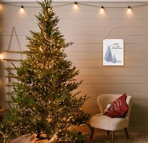 UYIKG Red and Green Christmas Trees Wall Decorations Wooden Signs for Home Porch Door Bedroom 8x10 Inch in Kuwait
