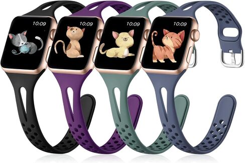 Getino متوافق مع أشرطة ساعات Apple 38 مم 40 مم 41 مم 42 مم 44 مم 45 مم 46 مم 49 مم iWatch Band للنساء والرجال، ناعم ومتين ومسامي ورفيع وضيق لـ iWatch Ultra 2 SE Series 10 9 8 7 6 5 4 3 in Saudi Arabia