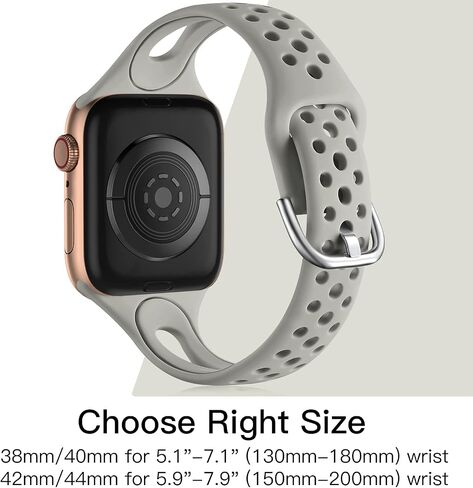 Getino Compatible with Apple Watch Bands 38mm 40mm 41mm 42mm 44mm 45mm 46mm 49mm for Women Men, Soft Durable Breathable Thin Slim Narrow Band for iWatch Series 11 10 9 8 7 6 5 4 3 2 1 Ultra SE 3/2/1 in Saudi Arabia