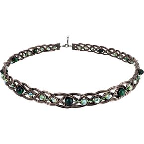 CoTeeZa Handmade Amethyst Braided Crown Fairy Elven Circlet Viking Healing Crystal Headband Tiara for Women Men Renaissance Cosplay Headpiece for Gift Wedding Prom Quinceanera Meditation
