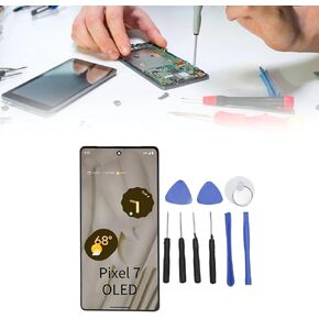 AMOLED Screen Replacement for Pixel 7,Screen Replacement Kit,AMOLED Display LCD with Fingerprint,6.3 Inch 2400 X 1080px Phone Digitizer Assembly with Repair Tools for Pixel 7 5G GVU6C GQML3