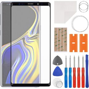 Front Screen Glass Outer Panel Lens Replacement +OCA Compatible with Samsung Galaxy Note9 Note 9 SM-N960 (No LCD Screen and Touch Digitizer) with Repair Kit