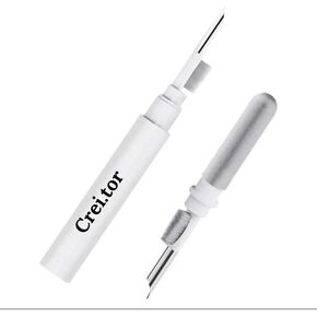 Cleaner Kit for Airpods Pro 1 2 3 Multi-Function Cleaning Pen with Soft Brush Flocking Sponge for Bluetooth Earphones Case Cleaning Tools White