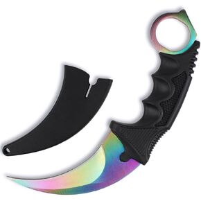 Andux Karambit Camping Hunting Tool with Sheath and Cord ZD-01 (Red Green)