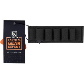 KRYDEX Chemlight Battery Holder Shot Shell Tray Pen Elastic Storage 5 Cells Hook & Loop Light Glow Stick Panel (BK)