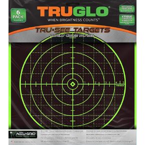 TRUGLO 12X12 Tru-See 100 Yard Bright Fluorescent Self-Adhesive High-Visible Reactive Splatter Targets, Available in 6, 12, 25 or 50-Pack Options