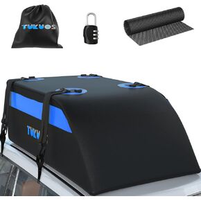 TUKUOS 20 Cubic Feet Family Car Roof Bag Cargo Carrier, 2023 Heavy Duty Large Waterproof Rooftop Cargo Carrier for All Vehicle with/Without Rack,Family Size