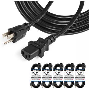 Iron Forge Cable PC/TV/Monitor Power Cord, 10 Ft, 5 Pack in Kuwait