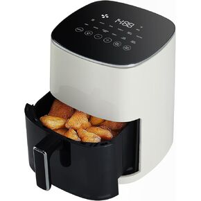 Sweetcrispy 6QT Air Fryer with Window, Square Airfryer Oven 12-in-1 for Family, 400°F Rapid Air Crispy Technology, Roast Bake Dehydrate, Nonstick & Easy-Clean Basket,Drak Grey