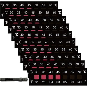 Aolamegs 10 Pack Rifle Barrel Temperature Stickers, 30-60°C/86-140°F Horizontal Temperature Label, 7-Point Reversible Thermolabel for Keeping Your Barrel from overheating