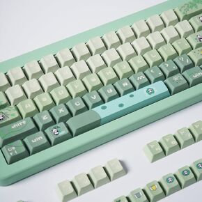 PBT Cat Keycaps Set MOA Profile Cute Keycaps 144 Keys Custom Dye-Sublimation Keyboard Keycaps for 60% 65% 70% 75% 100% Cherry Gateron MX Switches Mechanical Keyboards