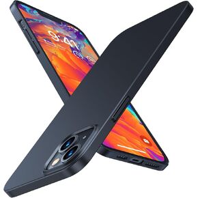 TORRAS Slim Fit for iPhone 14 Case/iPhone 13 Case, Ultra-Thin Sturdy Protective Cover with Anti-Scratch & No Fingerprint Hard Plastic Super Slim Phone Case for iPhone 14/13 (6.1"), Chimney Black