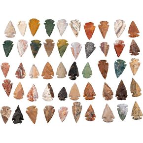 Lot of 50 Indian Arrowheads Agate Chert Flint New Project Points 1 1/2" L