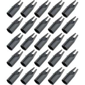 E-outstanding 25pcs Plastic Archery Arrow Nocks for ID 8mm Arrow Shaft Archery Accessory, 8x35mm
