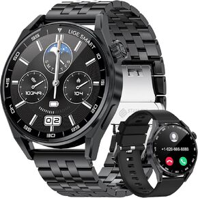 Smart Watches for Men Bluetooth Call (Answer/Make Call), 1.39'' IP68 Smartwatch for Android Phones and iPhone Compatible with Heart Rate/SpO2/Blood Pressure, Voice Assistant, Calculator, Pedometer