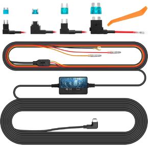 NexiGo Dash Cam Hardwire Kit مع مجموعة الصمامات لـ D90 (الجيل 3)، طقم أسلاك 11.48FT لكاميرا Dash Cam مع منفذ من النوع C، حماية الجهد المنخفض، مراقبة 24 ساعة، 12 فولت - 24 فولت إلى 5 فولت / 3 أمبير in Kuwait