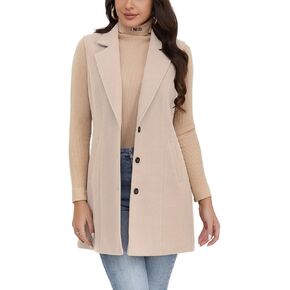IDEALSANXUN Plaid Vest for Women Fall Winter Sleeveless Blazer Jackets
